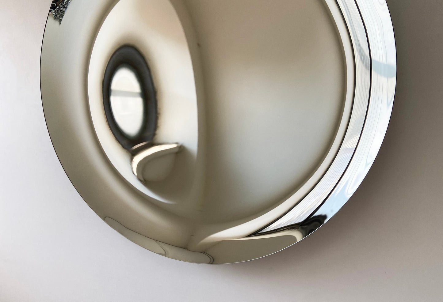Contemporary Concave Mirror, Inspired by Space Age decor, Silver Mirror, Contemporary Mirror, Hand crafted, Mirror Wall Decor, Curve Mirror