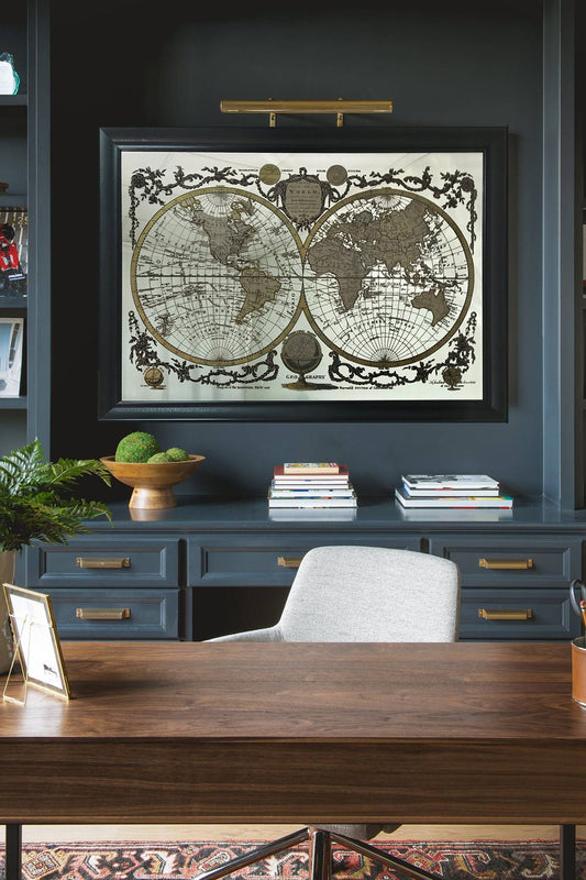 Geography World Map Mirror Chart, Wall Decor, UV Mirror, Large Mirror