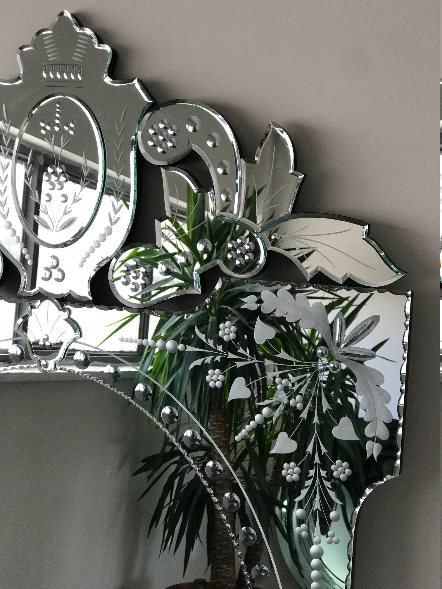 Venetian Mirror, Beveled Mirror, French Style, Hand craft, Art-091