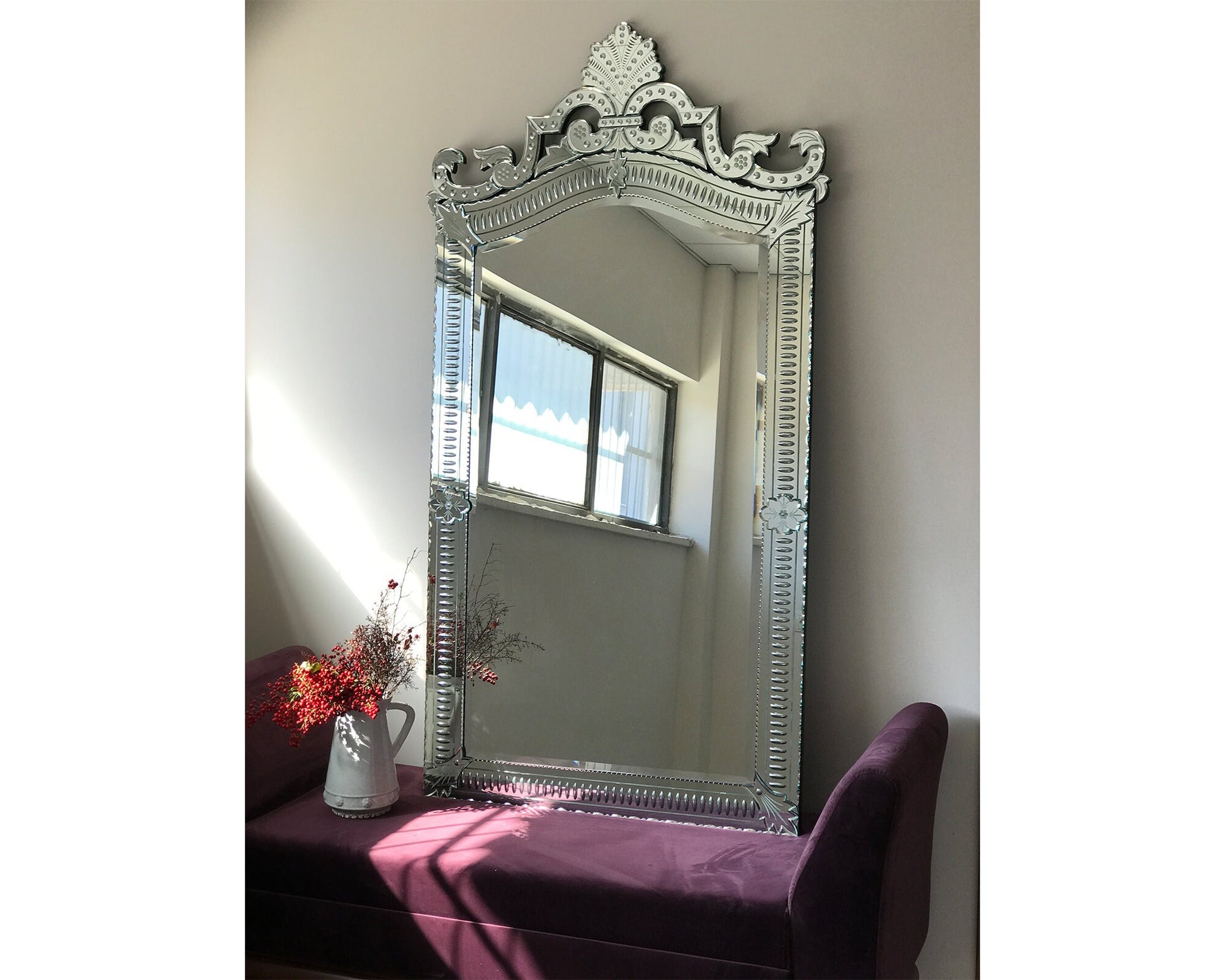 Venetian Mirror, Beveled Mirror, French Style, Hand crafted, Art-Opera