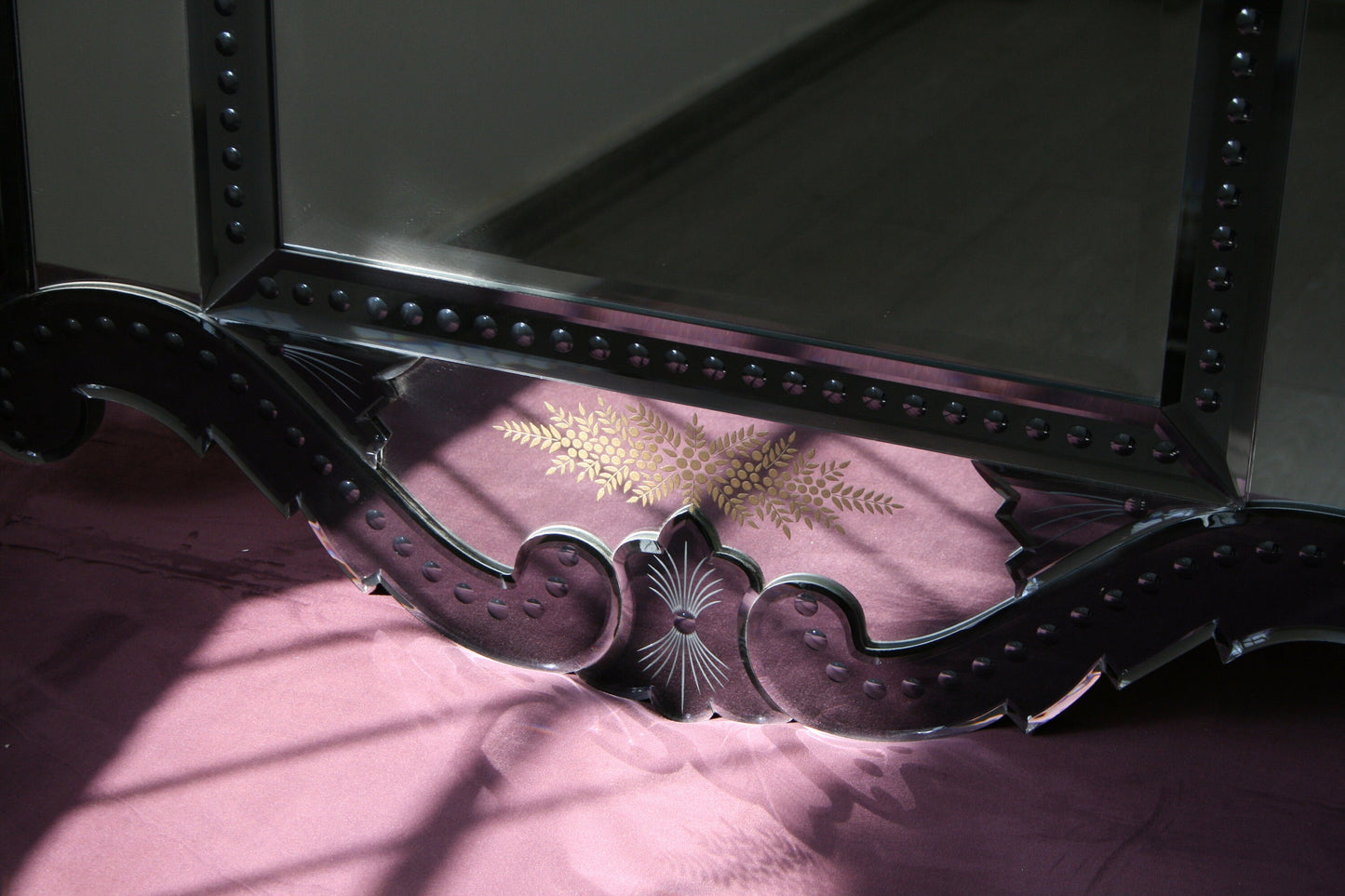Venetian Mirror, Beveled Mirror, French Style, Hand craft, Gold Leaf, Art-081
