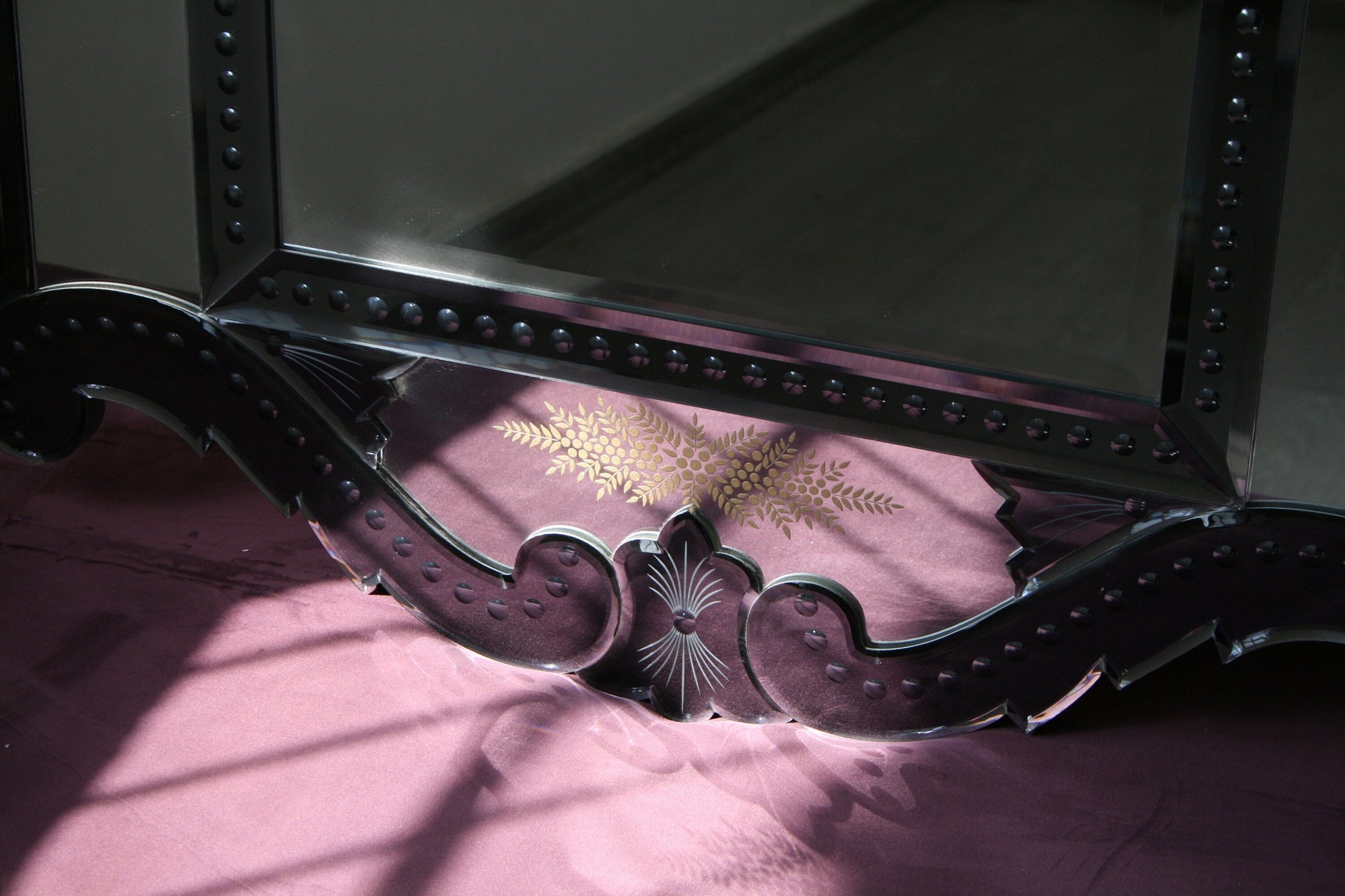 Venetian Mirror, Beveled Mirror, French Style, Hand craft, Gold Leaf, Art-081