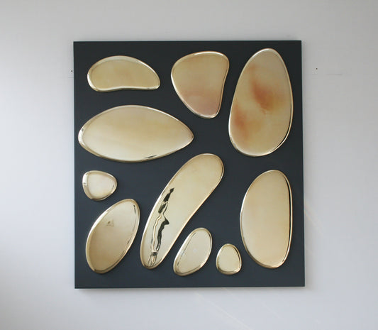 10 Drops Aesthetic Design Mirror, Hand Crafted, Wall Decor, Contemporary Art