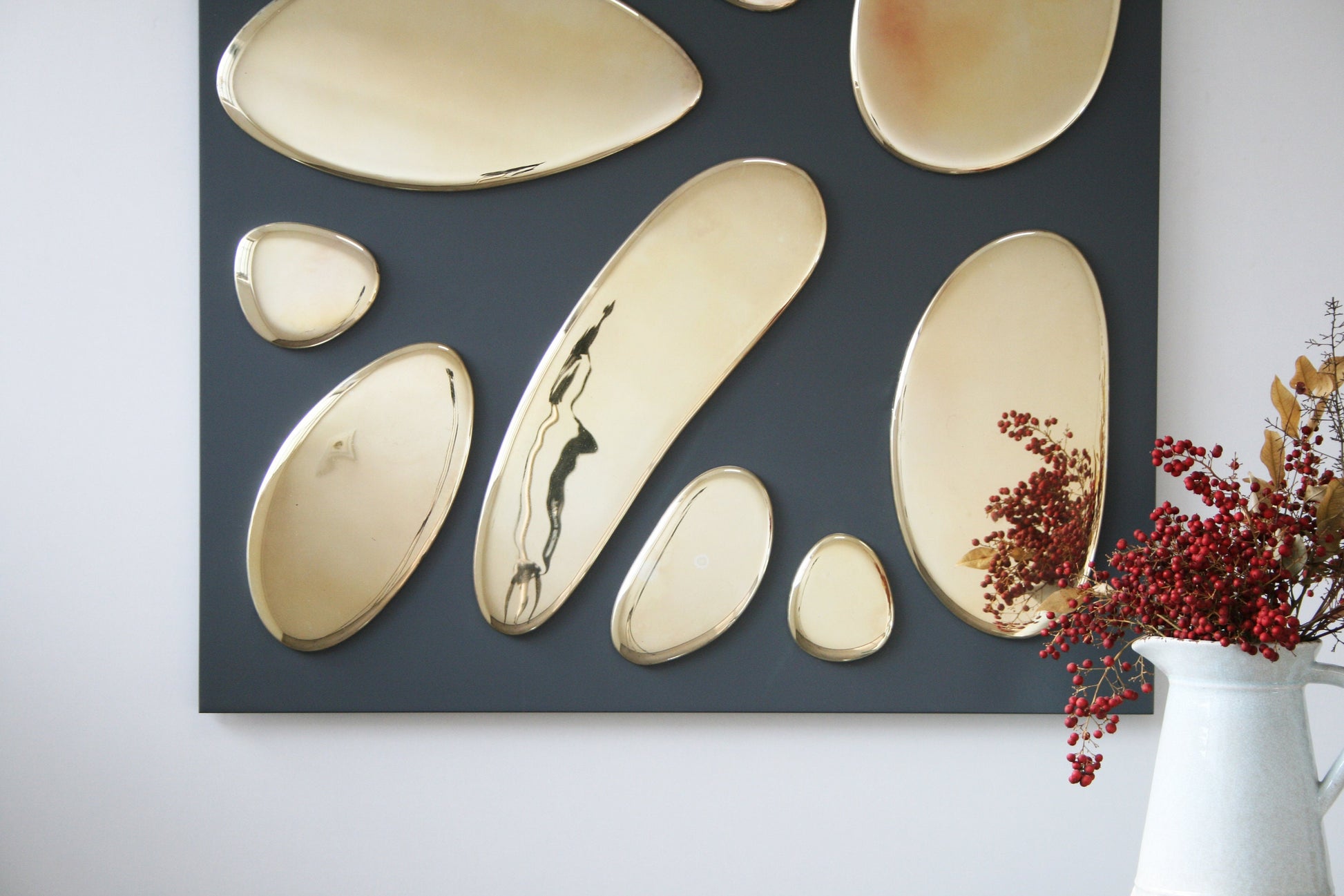 10 Drops Aesthetic Design Mirror, Hand Crafted, Wall Decor, Contemporary Art