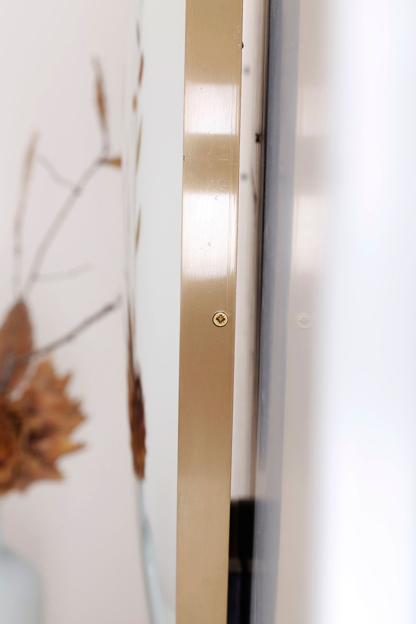Silver Convex Mirror with Brushed Brass Frame, Hand crafted, Wall Mirror, Space Age Decor, Contemporary, Curve Mirror