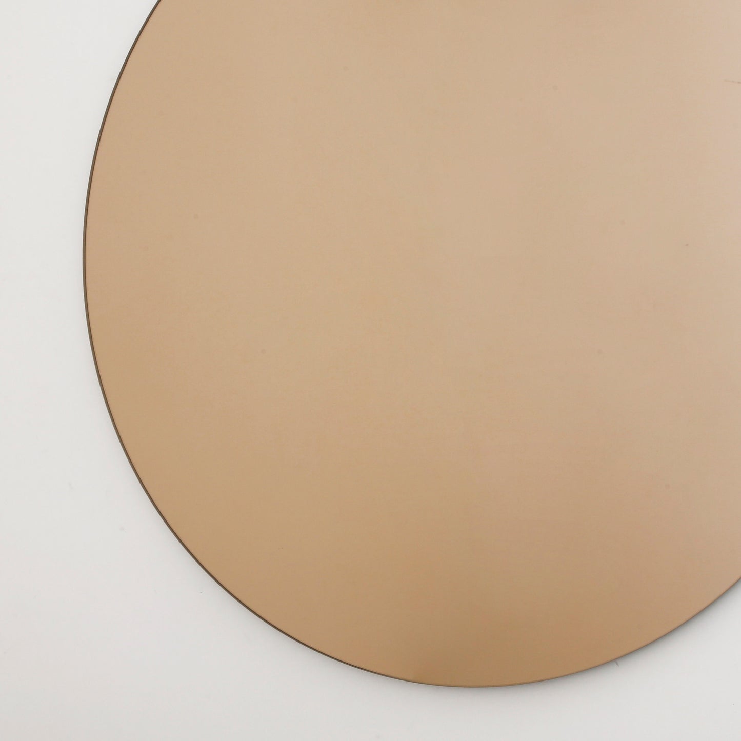Bronze Tinted Contemporary Round Frameless Mirror