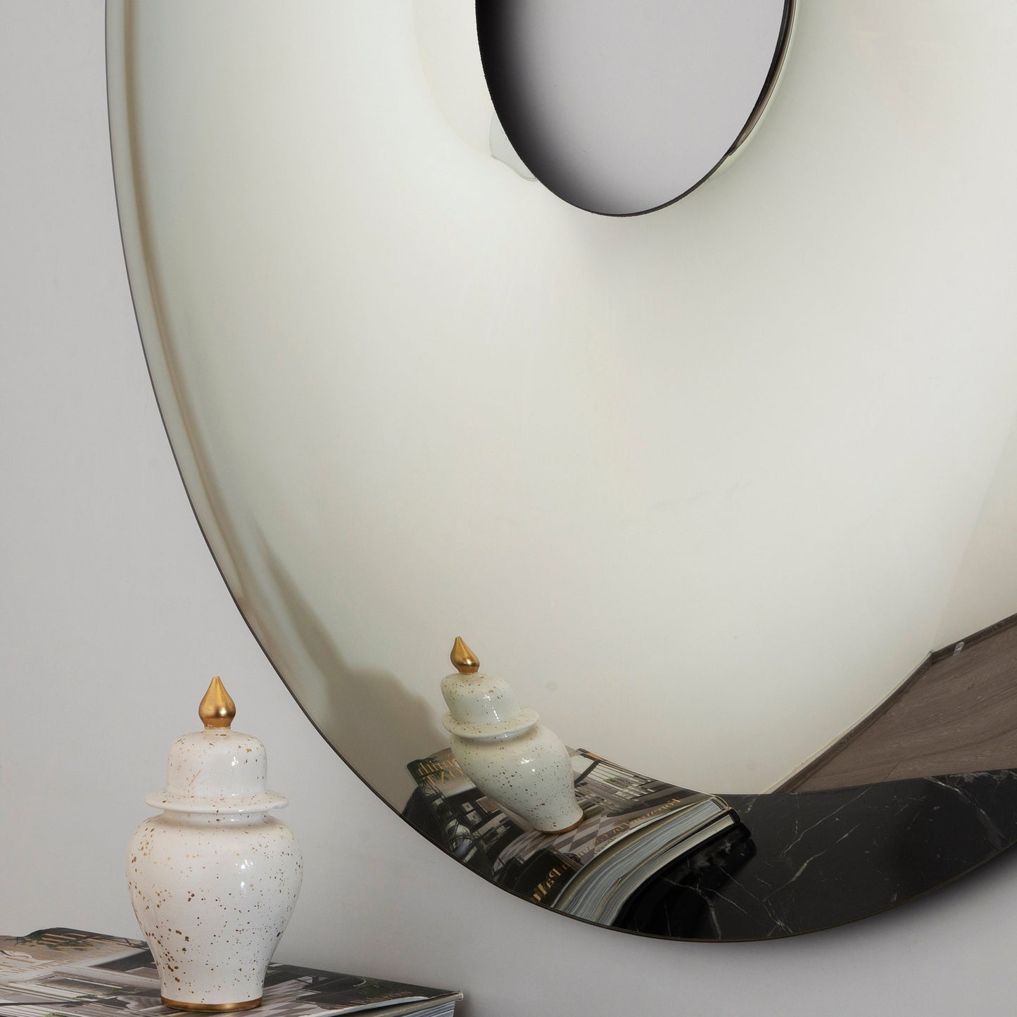Contemporary Donut Convex Mirror, Inspired by Space Age decor, Hand crafted, Mirror Wall Decor, Curve Mirror