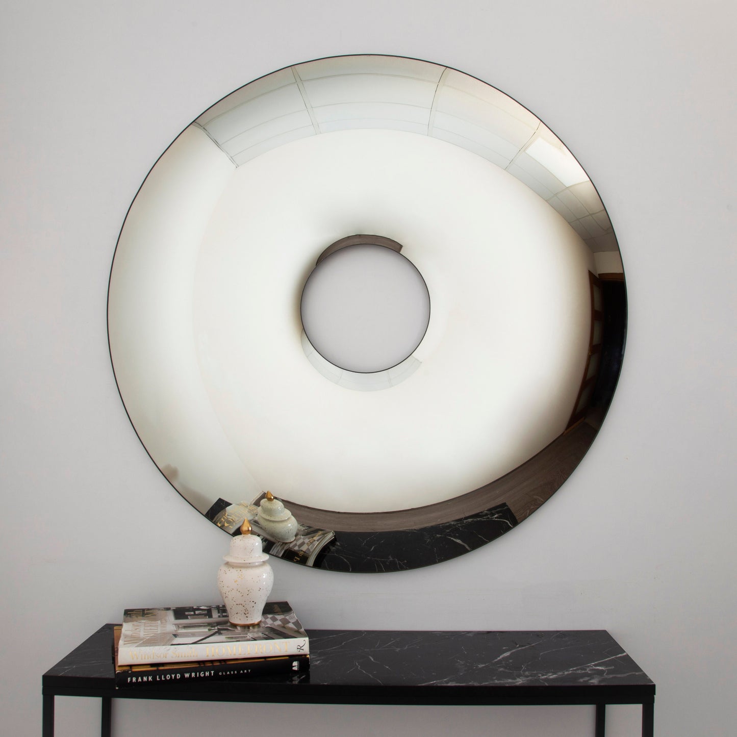 Contemporary Donut Convex Mirror, Inspired by Space Age decor, Hand crafted, Mirror Wall Decor, Curve Mirror