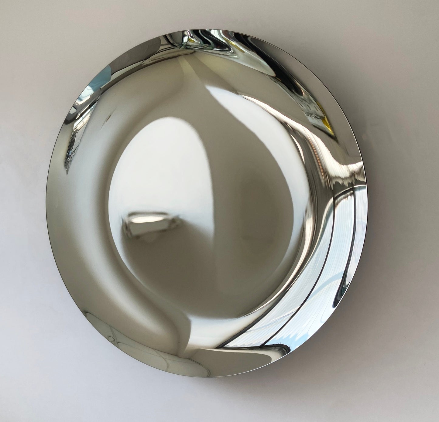 Contemporary Concave Mirror, Inspired by Space Age decor, Silver Mirror, Contemporary Mirror, Hand crafted, Mirror Wall Decor, Curve Mirror