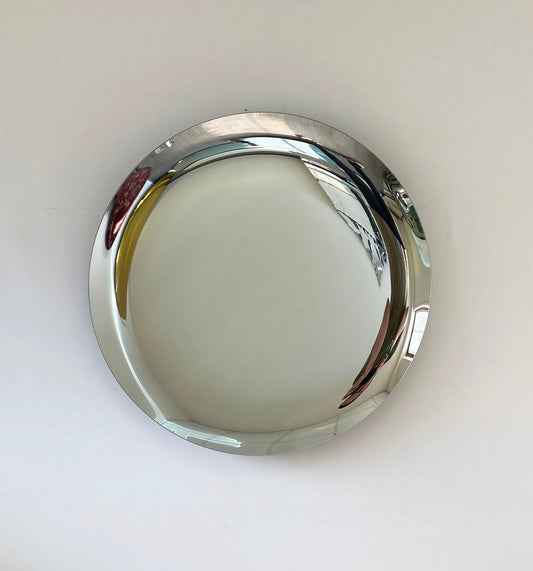Contemporary Concave Mirror, Inspired by Space Age decor, Silver Mirror, Contemporary Mirror, Hand crafted, Mirror Wall Decor, Curve Mirror