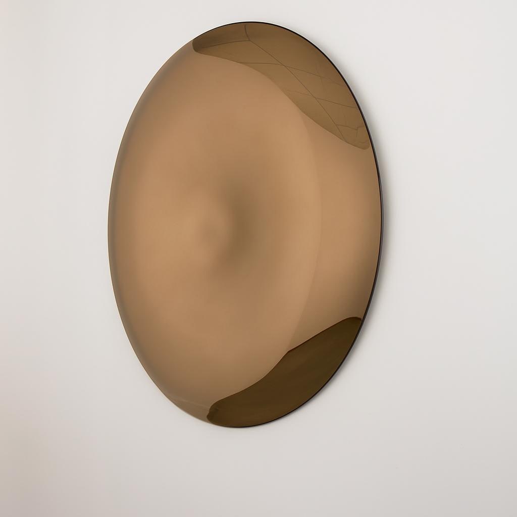 Contemporary Convex Mirror wih Concave Mirror, Inspired by Space Age decor, Bronze Mirror, Hand crafted, Mirror Wall Decor, Curve Mirror
