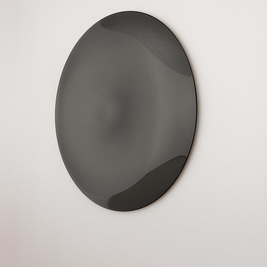 Contemporary Convex Mirror wih Concave Mirror, Inspired by Space Age decor, Light Black Mirror, Hand crafted, Mirror Wall Decor