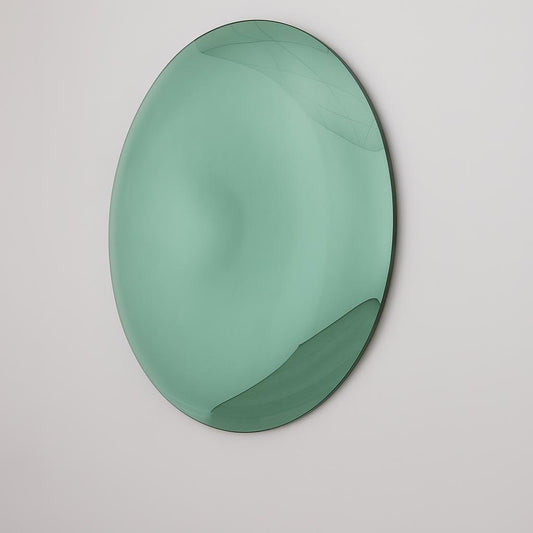 Contemporary Convex Mirror wih Concave Mirror, Inspired by Space Age decor, Green Mirror, Hand crafted, Mirror Wall Decor, Curve Mirror