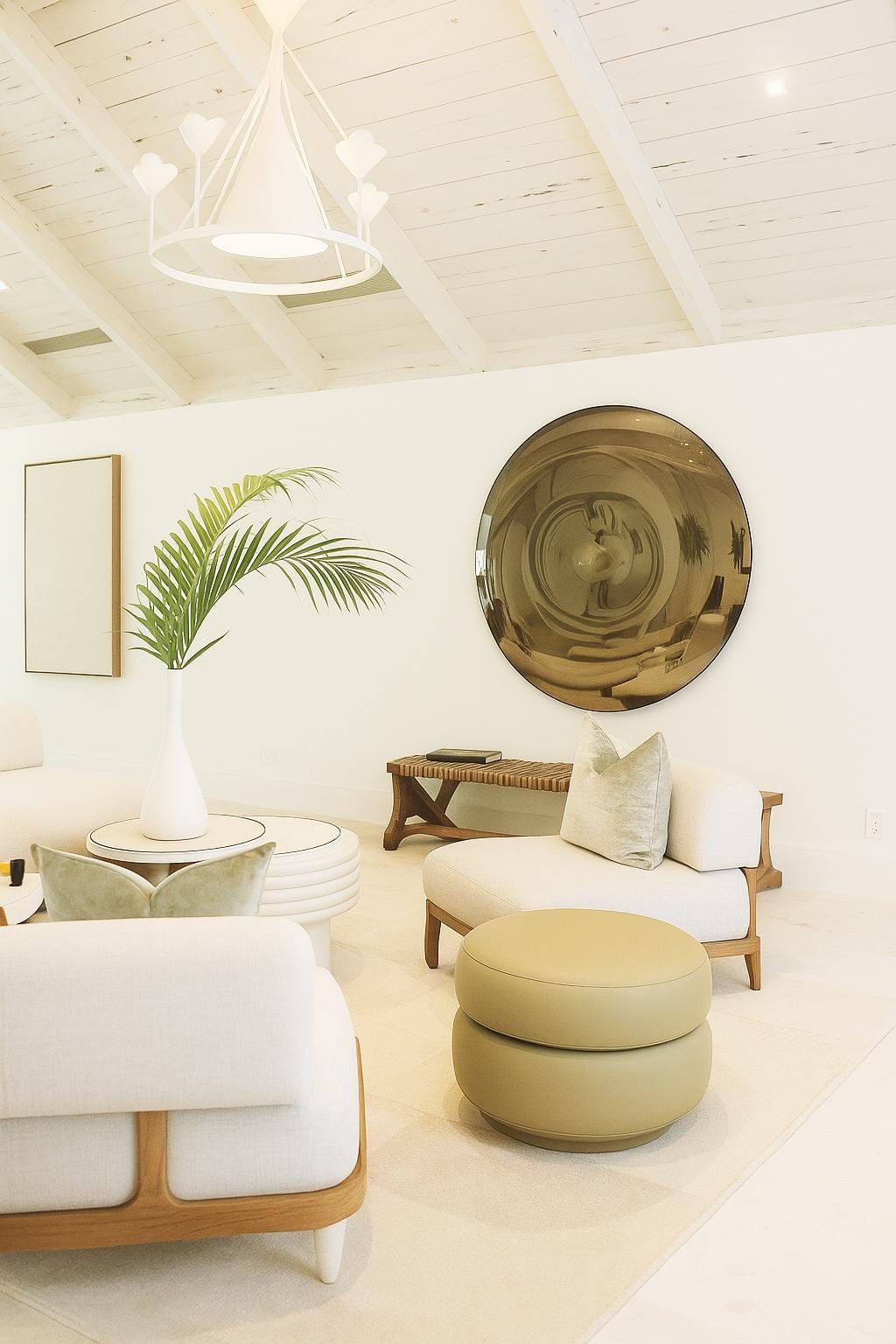 Contemporary Convex Mirror wih Concave Mirror, Inspired by Space Age decor, Bronze Mirror, Hand crafted, Mirror Wall Decor, Curve Mirror