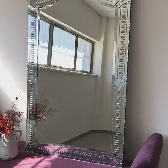 Venetian Mirror, Beveled Mirror, French Style, Hand crafted, Art-Opera