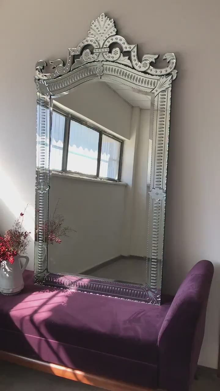 Venetian Mirror, Beveled Mirror, French Style, Hand crafted, Art-Opera