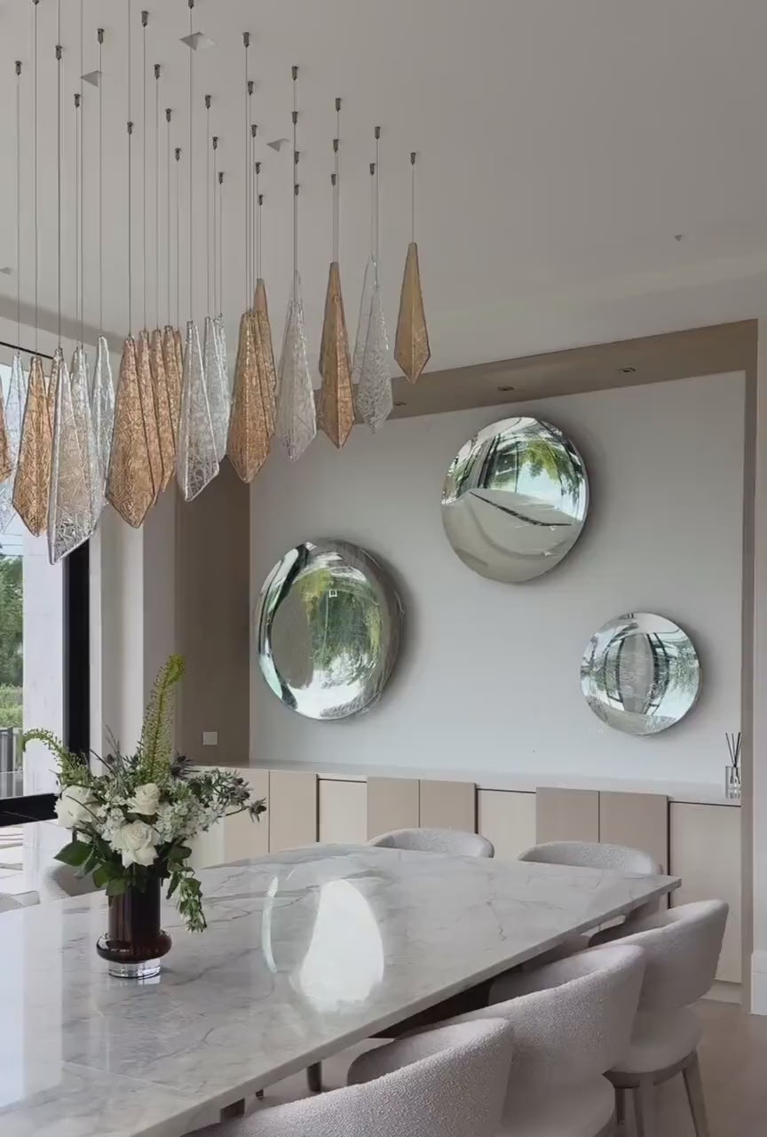 Contemporary Concave Mirror, Inspired by Space Age decor, Silver Mirror, Contemporary Mirror, Hand crafted, Mirror Wall Decor, Curve Mirror