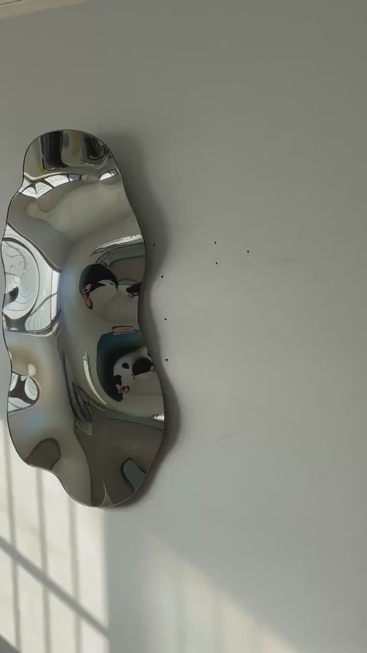 Ethereal Mirror – Organic Shaped Wall Mirror, Modern Irregular Statement Mirror, Wavy Art Decor for Contemporary Interiors